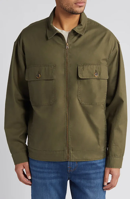 Herren Overshirt im Workwear-Stil mit durchgehendem Reißverschluss und aufgesetzten Brusttaschen Nord Taschen