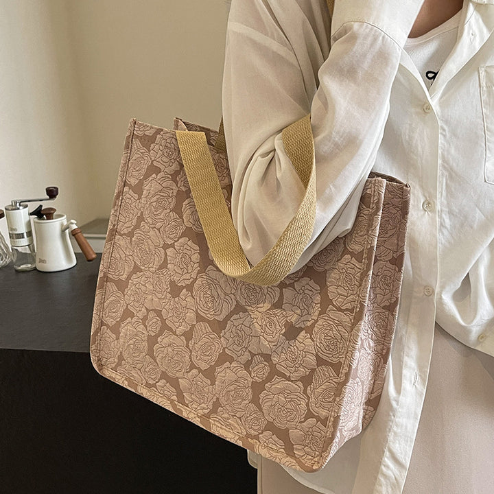 Damen Jute-Tragetasche mit floralem Muster und stabilen Griffen Nord Taschen