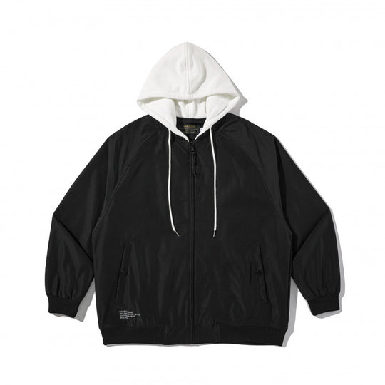Unisex Oversize-Bomberjacke im Layering‑Look mit kontrastkapuze und Reißverschluss Nord Taschen