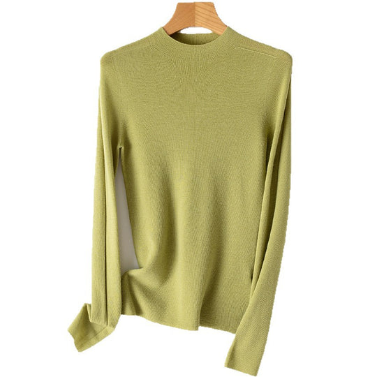 Damen Leichter Feinstrick-Pullover mit kurzem Stehkragen und schmaler Silhouette Nord Taschen