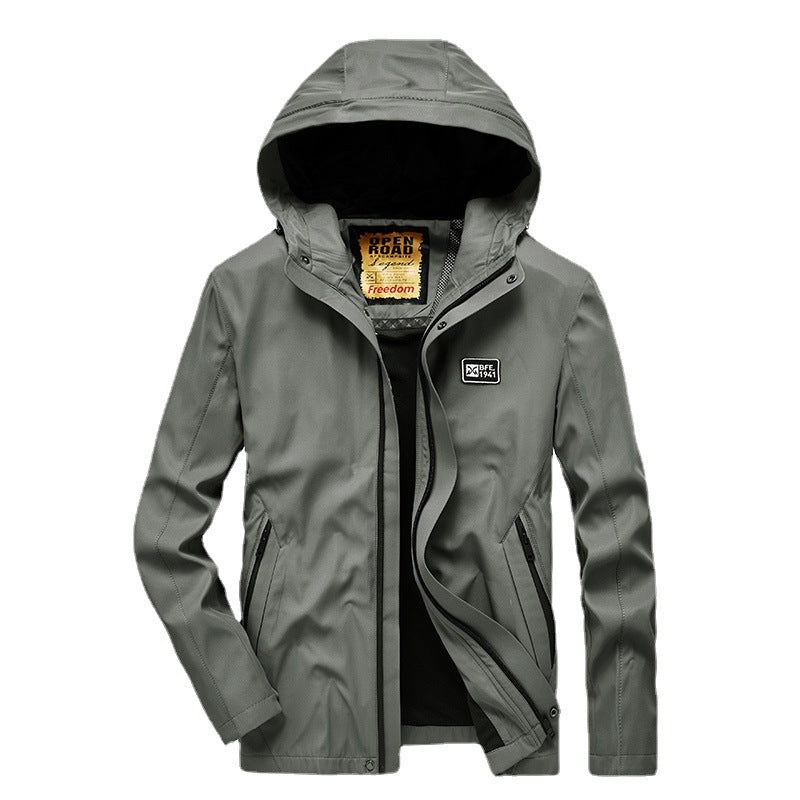 Herren leichte wasserabweisende Softshelljacke mit Kapuze, winddichtem Schnitt und Reißverschlusstaschen Nord Taschen