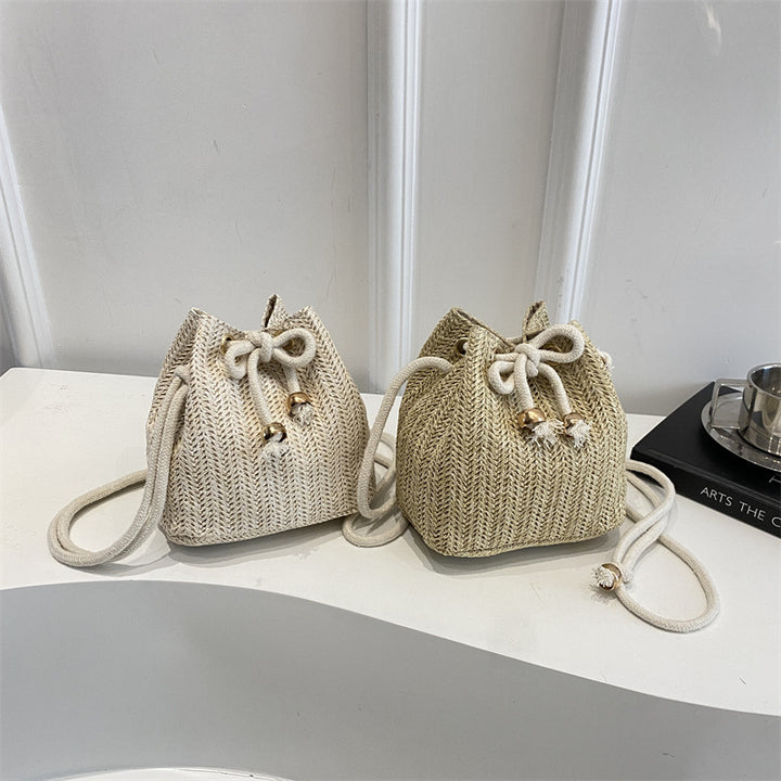 Damen Strukturierten Beuteltasche mit elegantem Kordelzug Nord Taschen