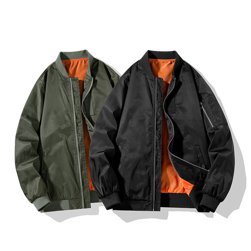 Herren Piloten-Bomberjacke im Military-Look mit kontrastierendem Innenfutter, Ärmeltasche und gerippten Bündchen Nord Taschen