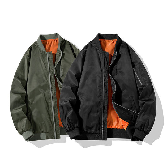 Herren Piloten-Bomberjacke im Military-Look mit kontrastierendem Innenfutter, Ärmeltasche und gerippten Bündchen Nord Taschen