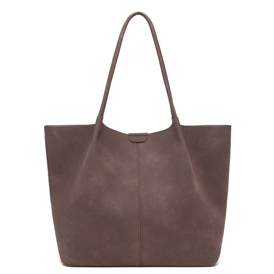 Damen Großzügige Tragetasche mit elegantem Suede-Finish und praktischem Druckverschluss Nord Taschen