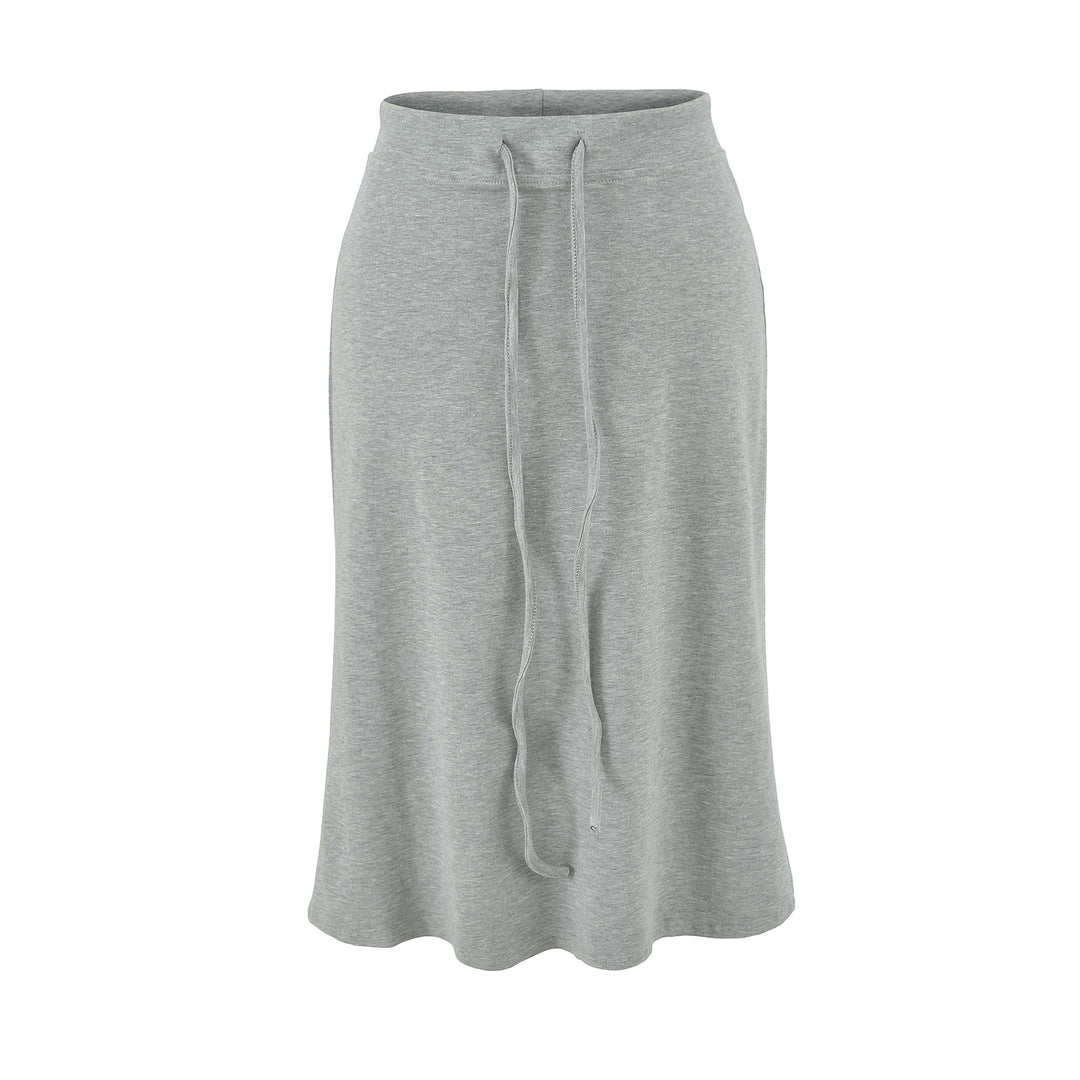 Damen Jersey-Midirock mit hohem Bund, Tunnelzug und A-Linien-Schnitt Nord Taschen