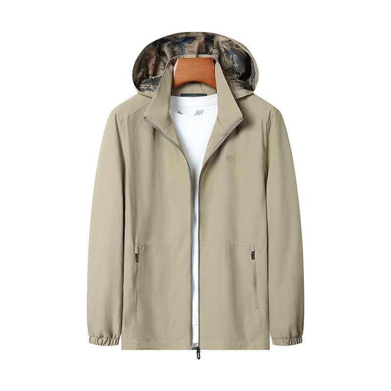 Herren Leichte Kapuzen-Shelljacke mit wasserabweisender Mikrofaser und verdeckten Reißverschlusstaschen Nord Taschen