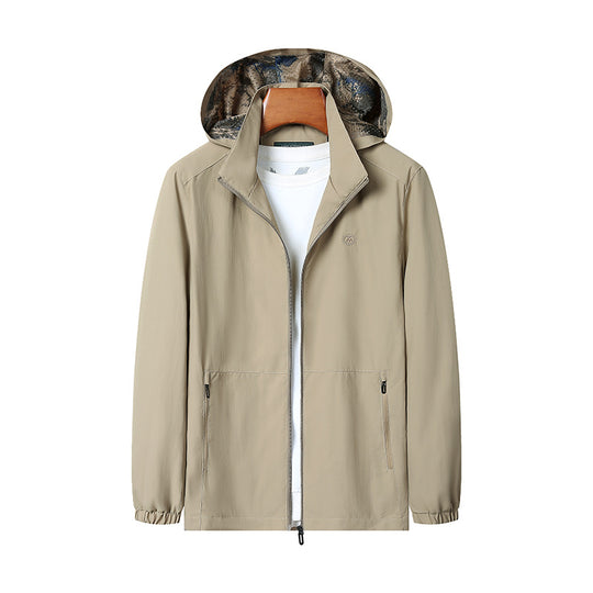 Herren Leichte Kapuzen-Shelljacke mit wasserabweisender Mikrofaser und verdeckten Reißverschlusstaschen Nord Taschen