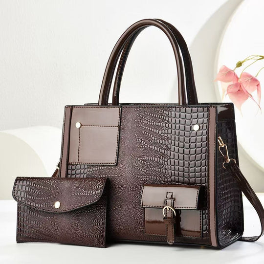 Damen Handtasche mit strukturiertem Schlangenleder-Look und abnehmbarer Mini-Clutch Nord Taschen