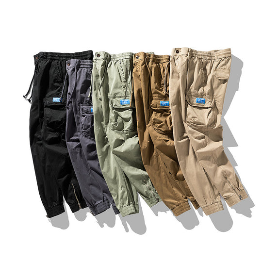Herren Konisch geschnittene Utility-Cargo-Jogginghose mit Tunnelzugbund, Klapptaschen und Knöchelreißverschlüssen Nord Taschen
