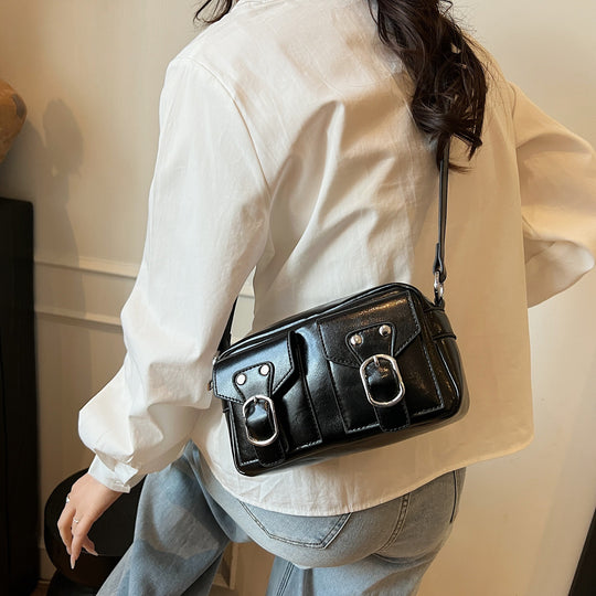Damen Schultertasche mit stilvollem Schnallen-Detail und praktischen Fächern Nord Taschen