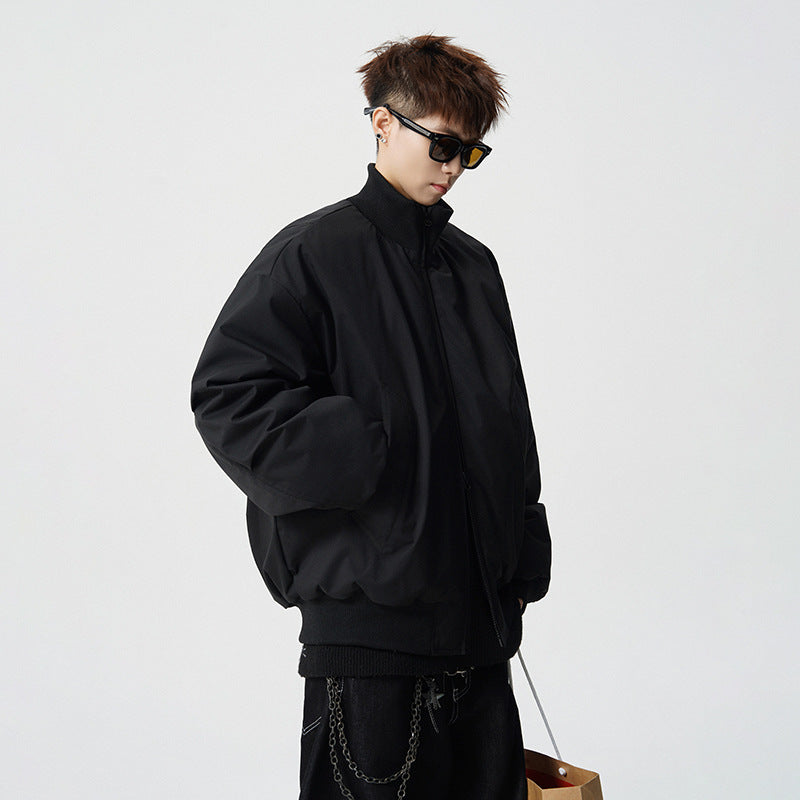 Herren Oversized Bomberjacke mit wattierter Füllung und geripptem Saum Nord Taschen