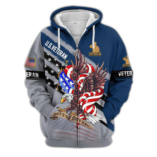 Herren Kapuzensweater mit amerikanischem Veteranenmotiv Nord Taschen