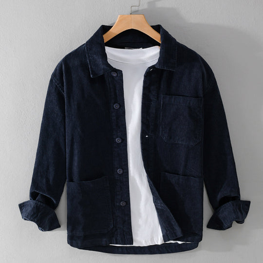 Herren Cord-Überhemdjacke mit aufgesetzten Taschen und legerem Schnitt Nord Taschen