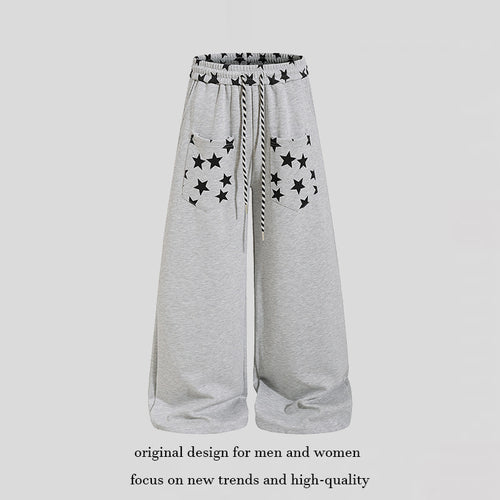 Damen Extraweite Palazzo-Sweathose mit Komfortbund, Kordelzug und Sternapplikation Nord Taschen