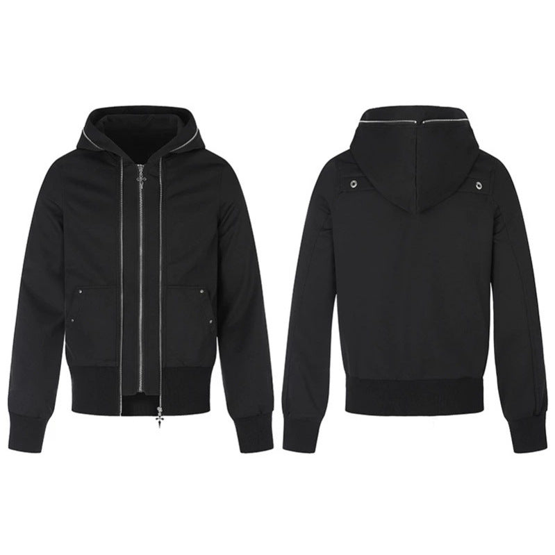 Damen Kapuzen-Sweatjacke mit hohem Stehkragen, kontrastierenden Ziernähten und durchgehendem Reißverschluss Nord Taschen