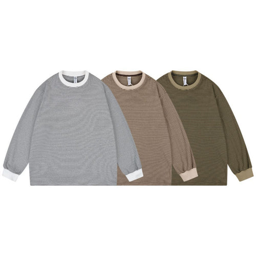 Unisex Weites gestreiftes Longsleeve im Oversize-Schnitt mit Rippbündchen Nord Taschen