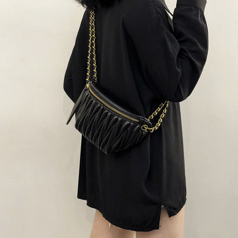 Damen elegante Clutch-Tasche mit gerafftem Design Nord Taschen