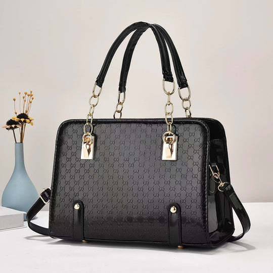 Damen elegante Umhängetasche mit modischem Glanz und goldenen Akzenten Nord Taschen