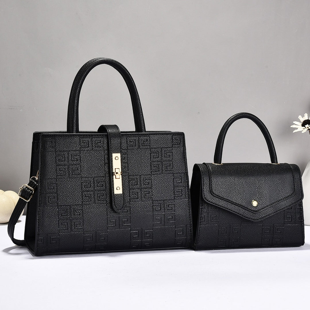 Damen Handtaschen-Set mit edler Prägung und abnehmbarer Clutch Nord Taschen