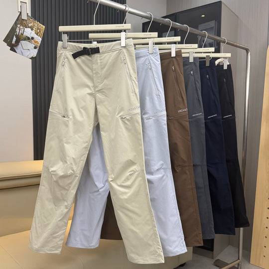 Herren Leichte technische Cargo‑Trekkinghose mit Kordelbund, Reißverschlusstaschen und elastischem Saum Nord Taschen