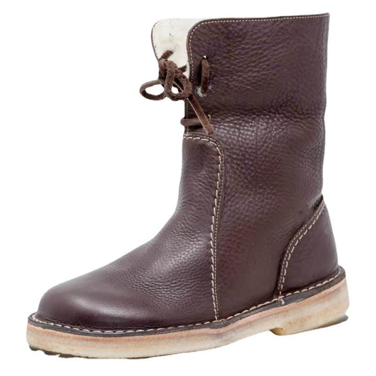 Damen Lederstiefel mit komfortablem Innenfutter und modischem Riemen Nord Taschen