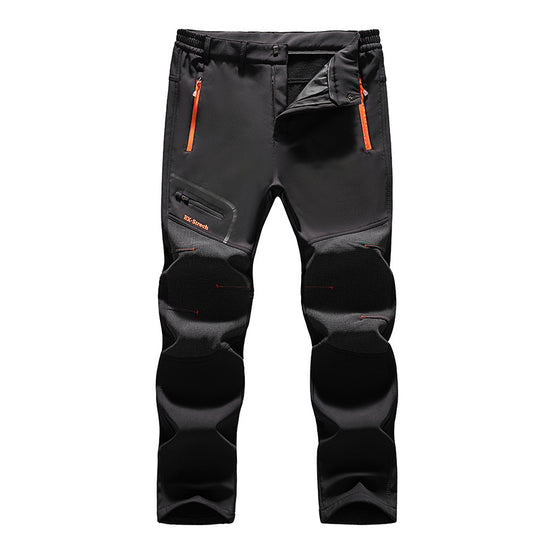 Herren Softshell-Outdoorhose mit verstärkten Kniepatches, elastischem Bund und wasserabweisender Membran Nord Taschen