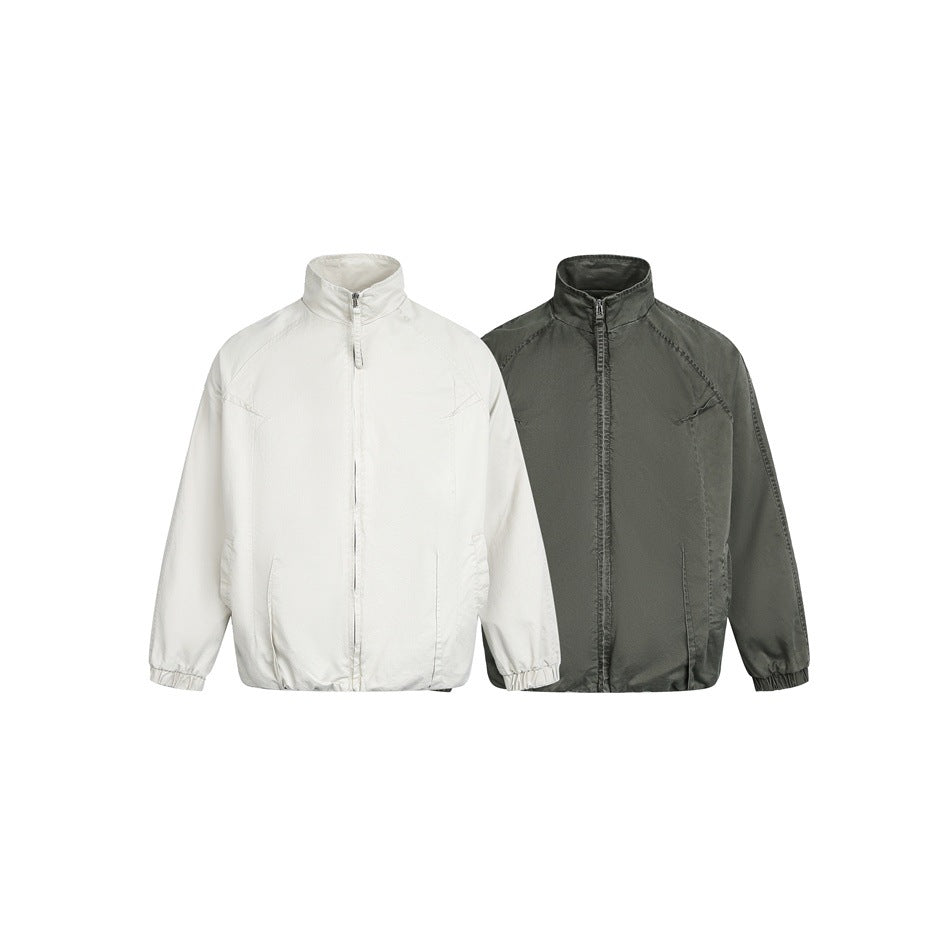 Unisex Leichte Boxy-Windjacke mit hohem Stehkragen, durchgehendem Reißverschluss und elastischem Saum Nord Taschen