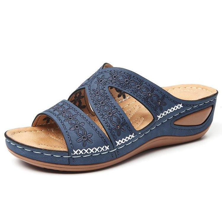 Damen bequeme Riemchensandalen mit ergonomischer Fußbettgestaltung