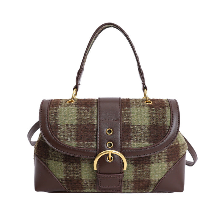 Damen Handtasche mit modernem Karomuster und elegantem Verschluss Nord Taschen