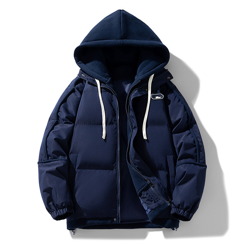 Damen Kurz geschnittene Steppjacke mit kontrastierender Fleece‑Kapuze und Kordelzug Nord Taschen