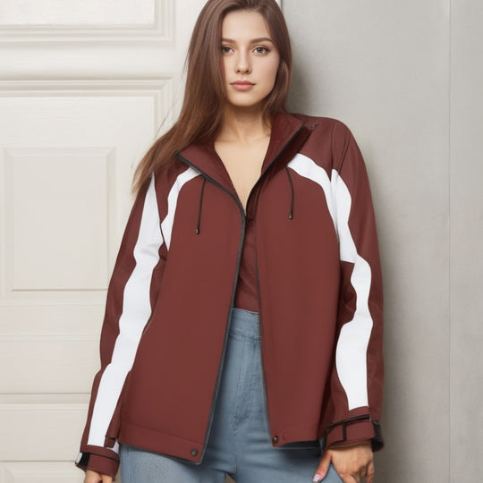 Damen Urbaner Kapuzen-Anorak mit kontrastierenden Bahnen, Mesh-Futter & verstellbarem Saum Nord Taschen