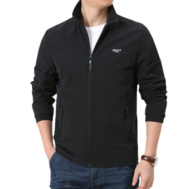 Herren Leichte winddichte Reißverschluss‑Blousonjacke mit Stehkragen und elastischen Bündchen Nord Taschen