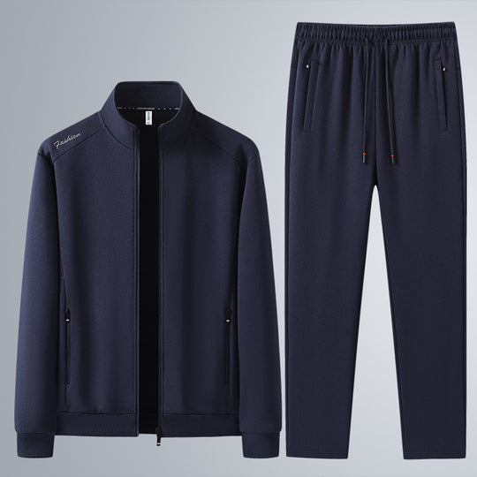 Herren Zweiteiliges Sport-Lounge-Set mit Stehkragen, verdecktem Reißverschluss & Kordelbund Nord Taschen