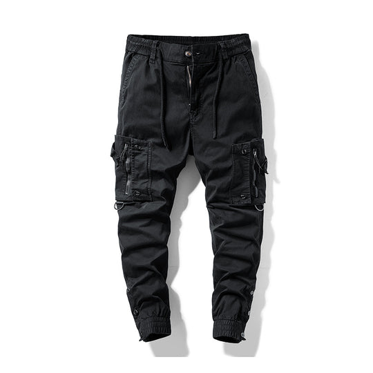 Herren Multifunktionale Cargo-Jogginghose mit Tunnelzugbund, Reißverschluss‑Taschen und verstellbaren Knöchelbündchen Nord Taschen