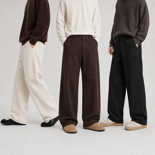 Damen Extraweite High‑Waist Culotte‑Hose mit ballonförmigem Saum und hohem Bund Nord Taschen