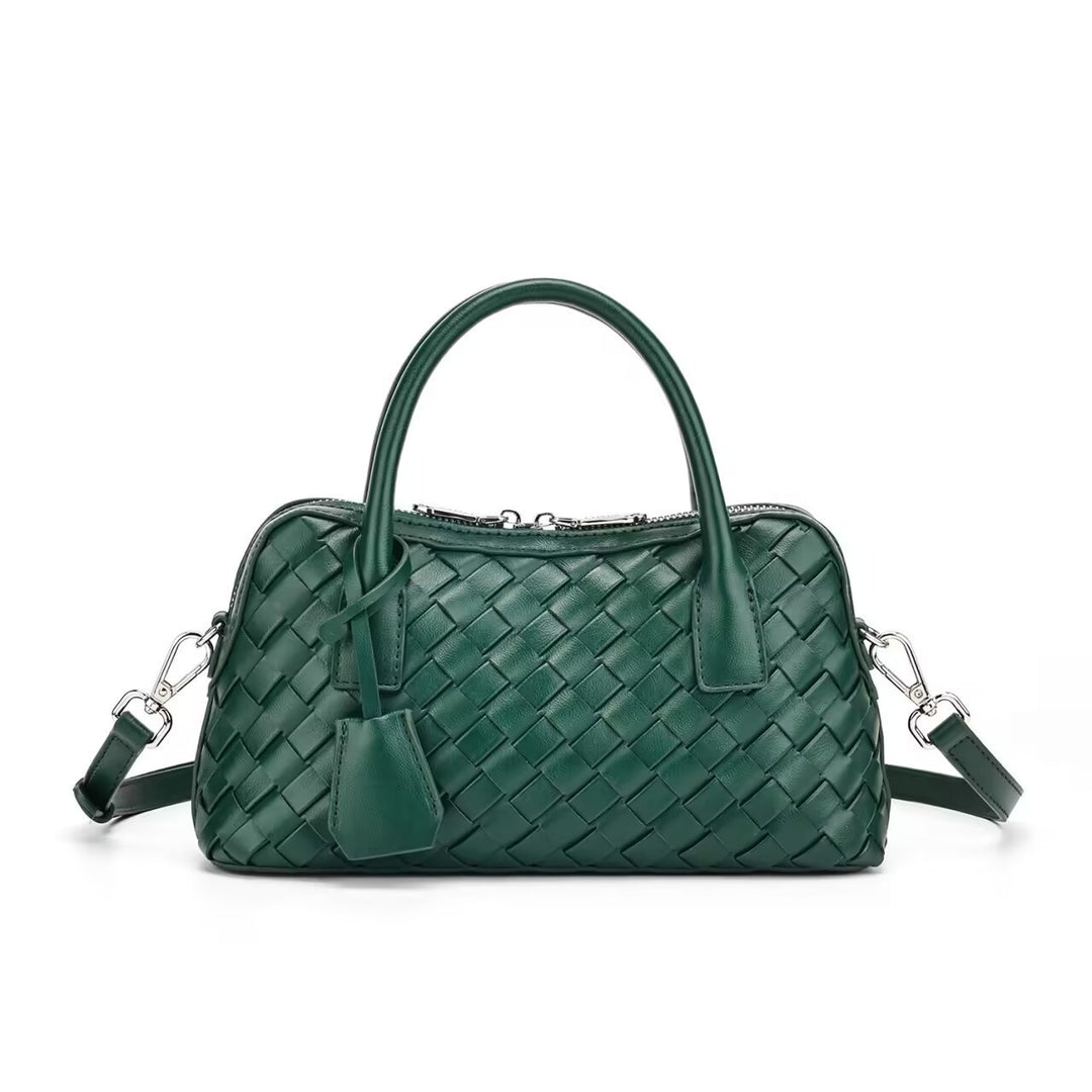 Damen handgefertigte Lederhandtasche mit geflochtenem Design Nord Taschen