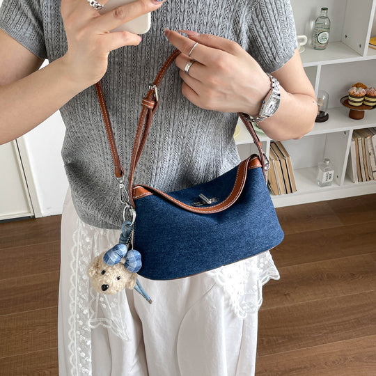 Damen Denim Umhängetasche mit abnehmbarem Schulterriemen Nord Taschen