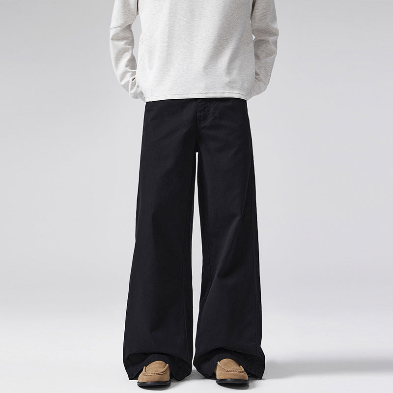 Damen Hochgeschnittene Extraweite Palazzo-Hose aus Baumwoll‑Twill mit bodenlanger Silhouette Nord Taschen
