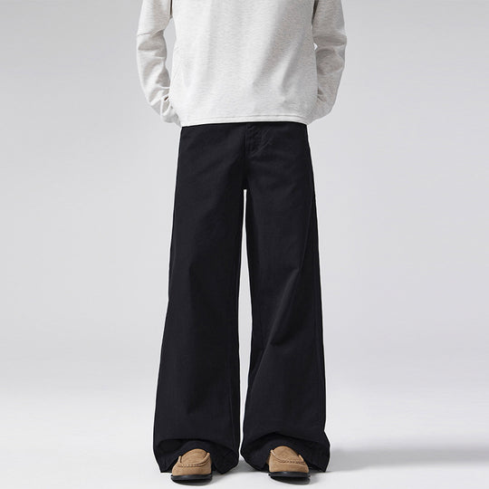 Damen Hochgeschnittene Extraweite Palazzo-Hose aus Baumwoll‑Twill mit bodenlanger Silhouette Nord Taschen