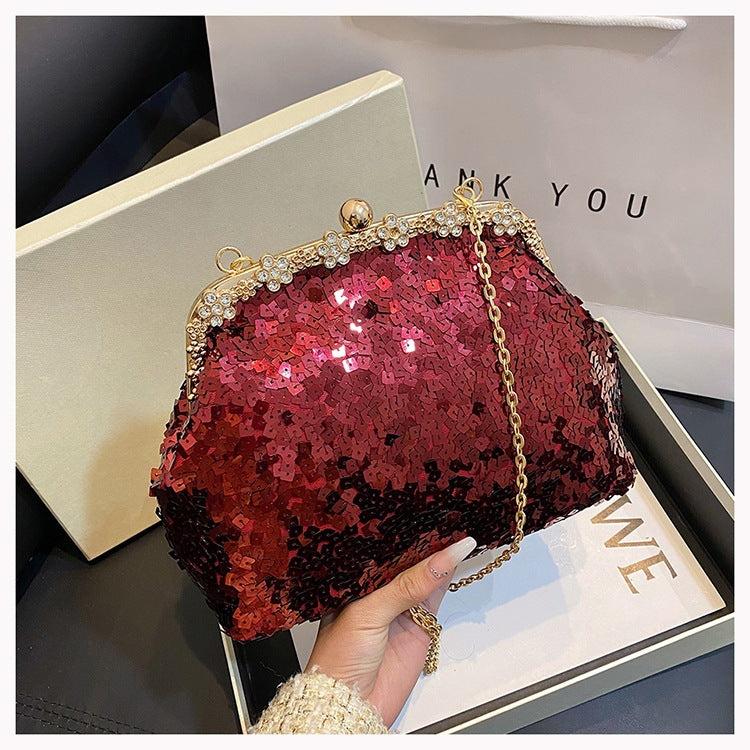 Damen Clutch mit funkelnden Pailletten Nord Taschen