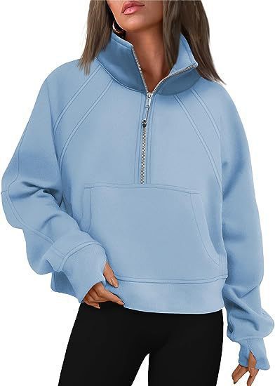 Damen sportlicher Hoodie mit kurzem Reißverschluss und praktischer Kängurutasche Nord Taschen