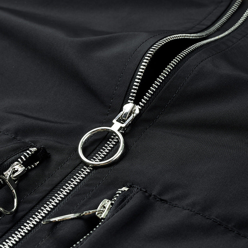Herren Nylon-Bomberjacke im Flieger-Style mit Reißverschluss-Ärmeltasche und kontrastierendem Innenfutter Nord Taschen