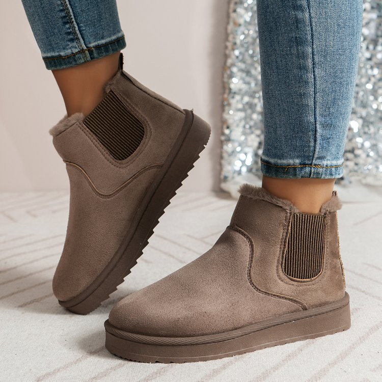 Damen  gefütterte Chelsea-Ankle-Boots mit Teddyfutter, elastischer Seitenblende und rutschfester Leichtsohle Nord Taschen