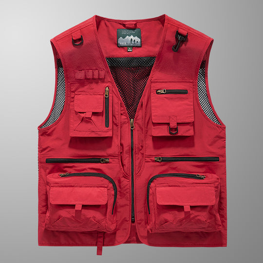 Herren Multifunktionale Angler- und Utility‑Weste mit Mesh‑Einsätzen und Mehrfach‑Taschen Nord Taschen