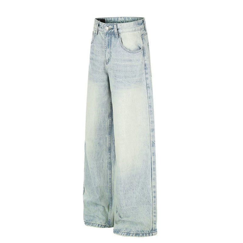 Damen Hochgeschnittene Weite Jeans im Palazzoschnitt mit weitem Bein und verwaschener Optik Nord Taschen