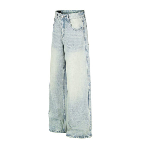 Damen Hochgeschnittene Weite Jeans im Palazzoschnitt mit weitem Bein und verwaschener Optik Nord Taschen