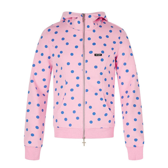 Damen Figurnahe Kapuzen‑Sweatjacke mit Punktmuster, Metall-Frontreißverschluss und Kängurutaschen Nord Taschen