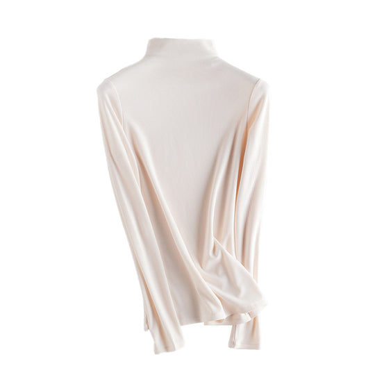 Damen Feines Ripp-Langarmshirt mit Rollkragen und Volantkanten Nord Taschen