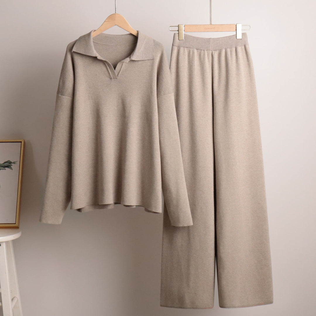 Lounge Satz mit Weiten Hose und Poloshirt